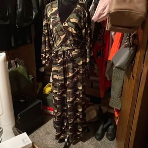 Green Camouflage Pants Jumpsuit